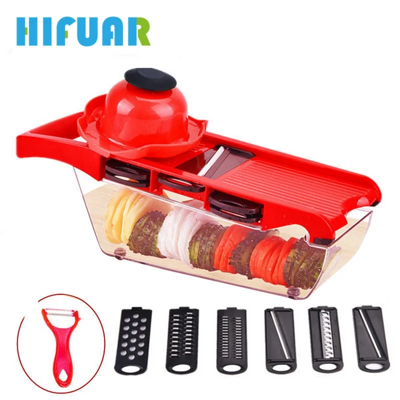 Hifuar 1Set Vegetable Fruit Cutter Stainless Steel Hand Multifuctional