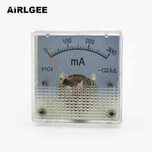 45X45 мм Панель аналоговый измеритель тока 91C4 DC0-300mA миллиампер амперметр