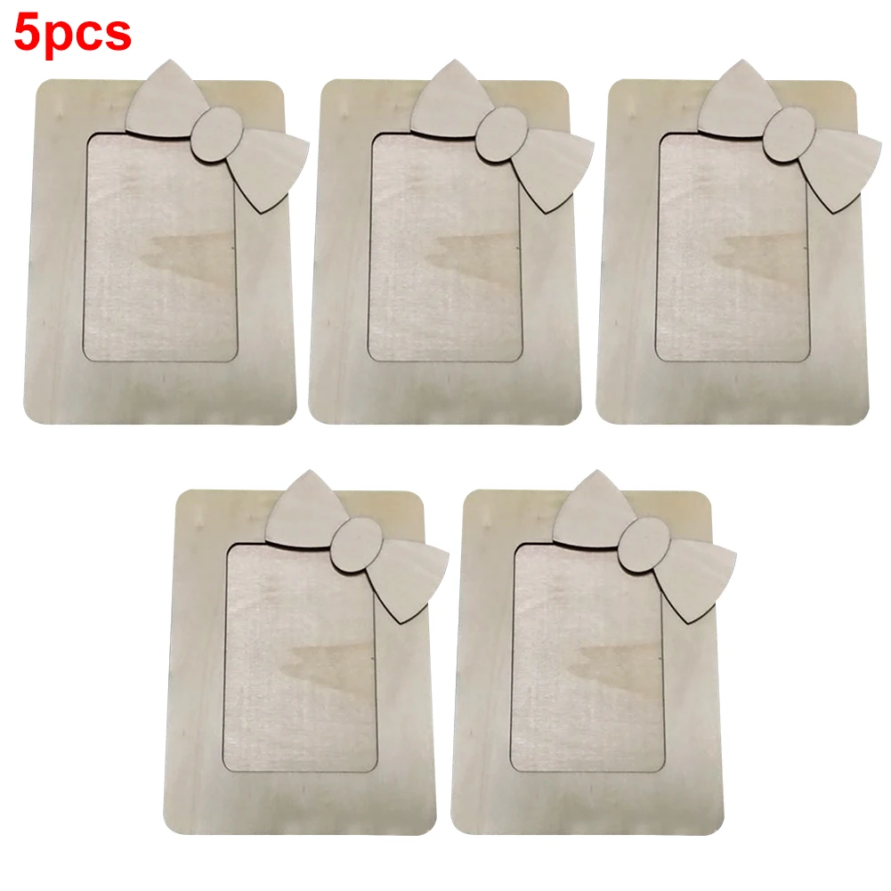 5Pcs Photo Frame Desktop Gifts Ornament Home DIY Rectangle Home Decoration Wooden Holder Picture Accessories Office Crafts