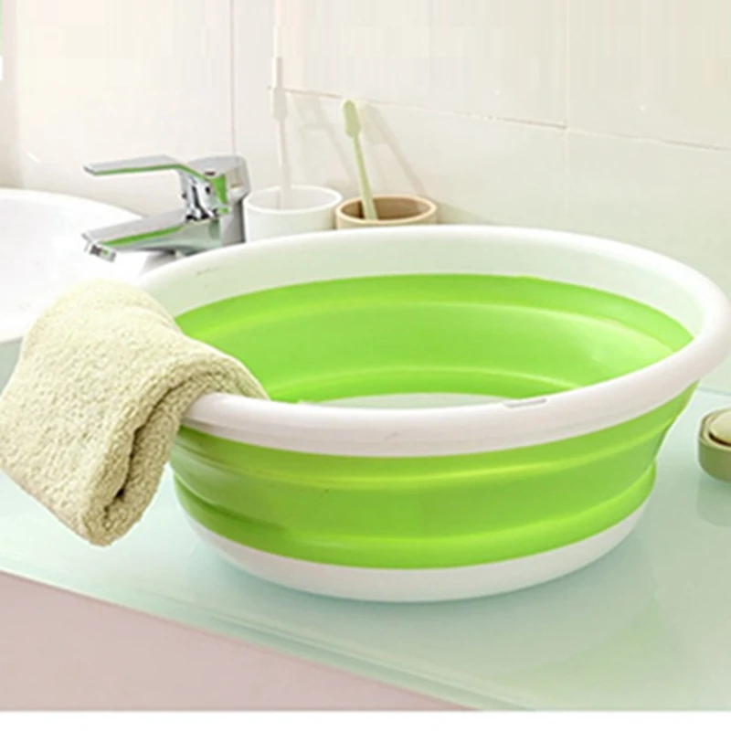 Folding Wash basin Portable Travel Washbasin Plastic Thickening Telescopic Outdoor Folding Fruit