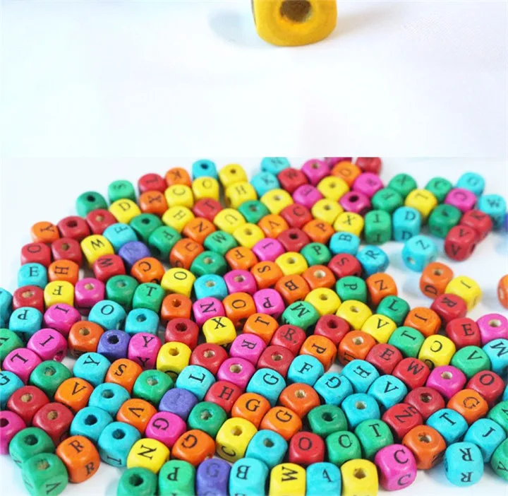 4 25gBag Environmental Multicolor Painted Wooden Loose Space Beads Kids DIY Craft for Garment Bags Jewelry Making Accessories