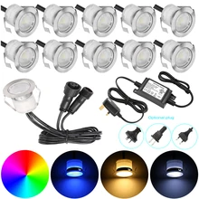 10 шт./компл. 30 мм 12V открытая терраса светодиодный палуба ступенчатый железнодорожных путей Водонепроницаемый Двор Путь сад патио с низким напряжением для уличного фонаря