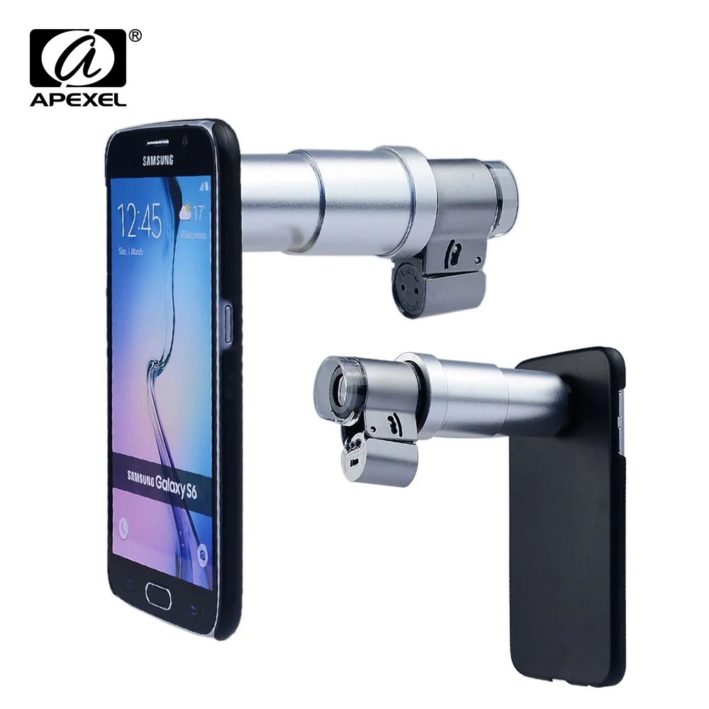 

Newest Portable Jewelry LED 200X Microscope Magnifier Lens With Case for iPhone Samsung S6 edge smartphone CL-54-1
