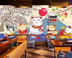 Beibehang фреска пользовательские обои Японский Суши lucky cat японский Ресторан японской кухни фоне стены фрески 3d обои