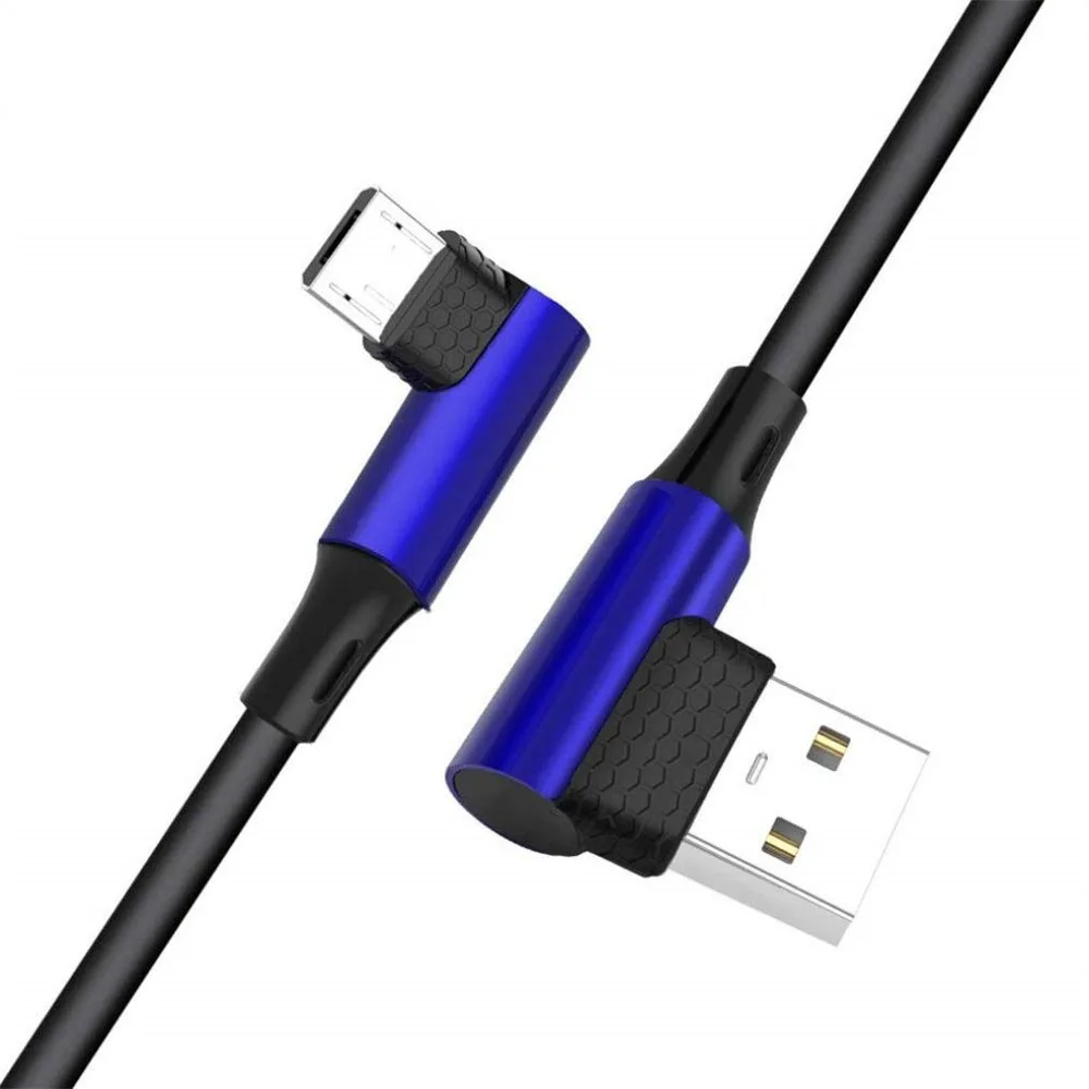 Быстрая зарядка micro usb кабель 90 градусов micro usb зарядное устройство Microusb кабель для передачи данных для xiaomi redmi huawei Tablet Кабель micro usb - Тип штекера: Blue