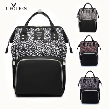 

Lequeen Diaper Bag Leopard Nappy Bag Baby Care Outdoor Stroller Organizer Bag Travel Maternity Patchwork Bag Nursing Backpack