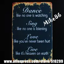 [Mike86] Новинка Стиль хип хоп танцы петь обувь в стиле аниме «Живая Любовь металлическая жестяная вывеска Винтаж стойка для домашних пабов и декор Искусство 20*30 см AA-395