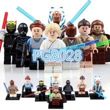 80 шт. PG8028 фигурки Звездных Войн Падме наберри Куай-Гон Джинн Люк Скайуокер 7957 строительные блоки игрушки