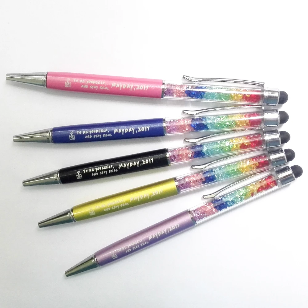 2018 новый дизайн Радуга кристалл сенсорный ballpens продвижения офис школы подарок бесплатная настроены с логотипом/Название компании