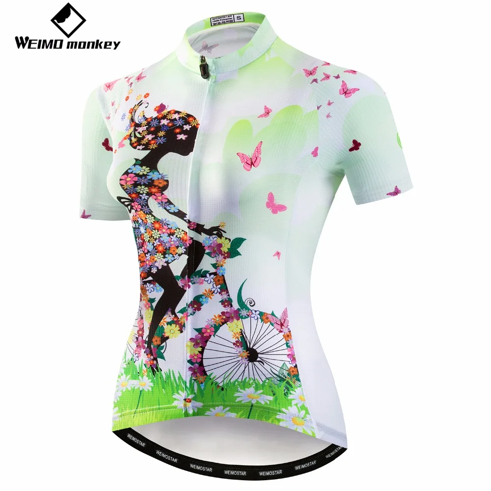 Pink Cycling Jersey Women Bike Jerseys Short Sleeve Mtb Top Pro Team ...