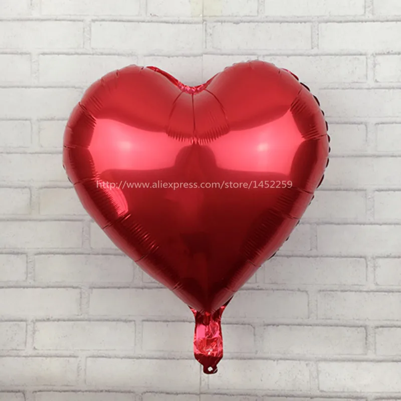 XXPWJ новые детские игрушки вечерние Вечеринка любящая свадьба поставки Алюминиевая Фольга Воздушный шар 18 дюймов в форме сердца воздушные шары оптом W-005 - Цвет: Красный