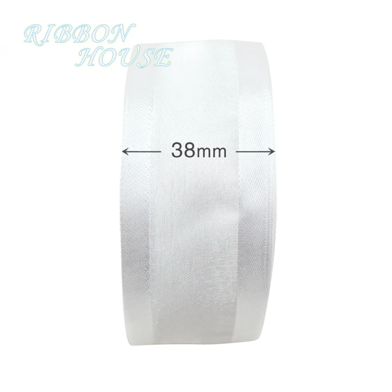 5 метров/рулон) 38 мм белая лента из органзы оптом декоративные ленты для упаковки подарка