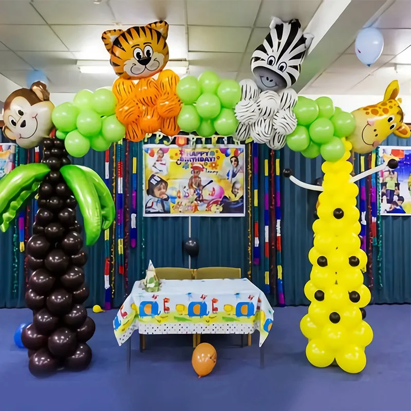 QIFU воздушный шар из фольги в виде животного джунгли для вечеринки в стиле сафари воздушные шары для дня рождения сафари день рождения вечеринки зоопарк воздушные шарики в форме животных День Рождения Декор набор