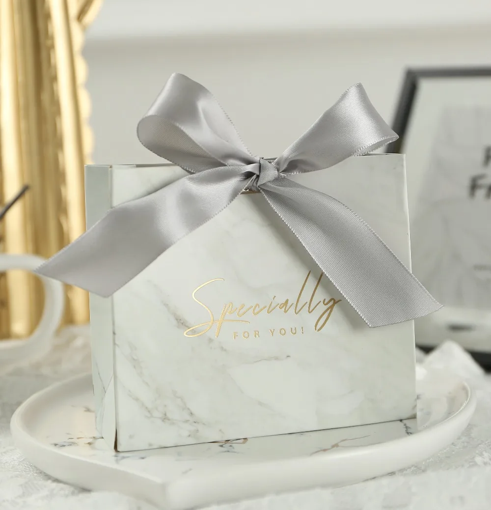 

10Pcs Grey Marble Lines Candy Bag Box for Party Table Decoration/Event Party Supplies/Wedding Favours Gift Boxes