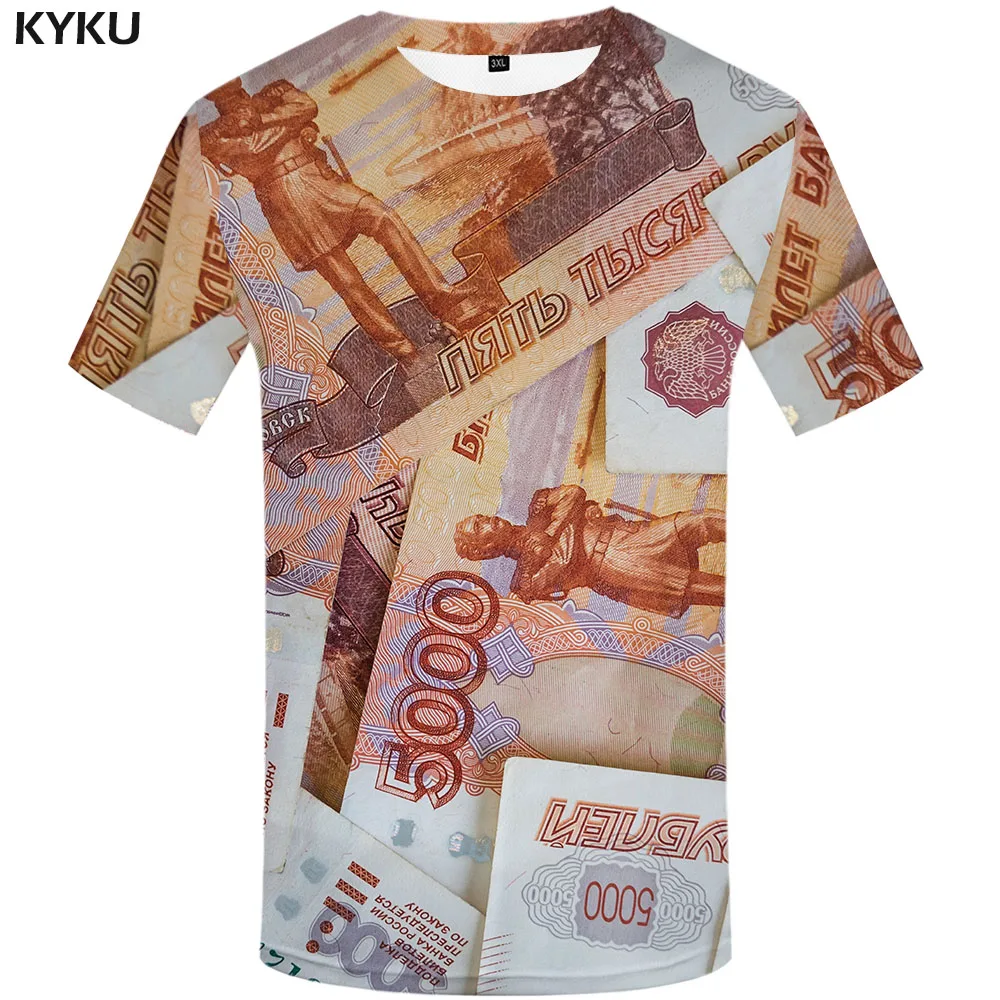 

Funny T shirts Russian Ruble T shirt Men Money Tshirts Casual Russia Anime Clothes Character Shirt Print Harajuku Tshirt Printed