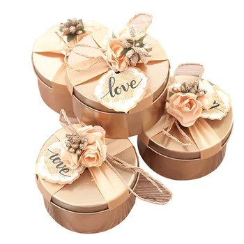 

free shipping gold red round tin boxes S size with customize service wedding boxes 300pcs/lot lin4967