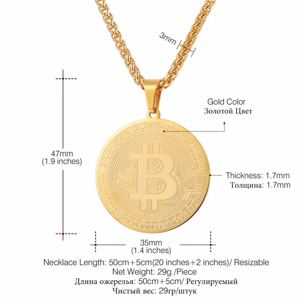 Ожерелье с кулоном из нержавеющей стали/золота/черной криптовалюты на Луну, ювелирные изделия GP3315