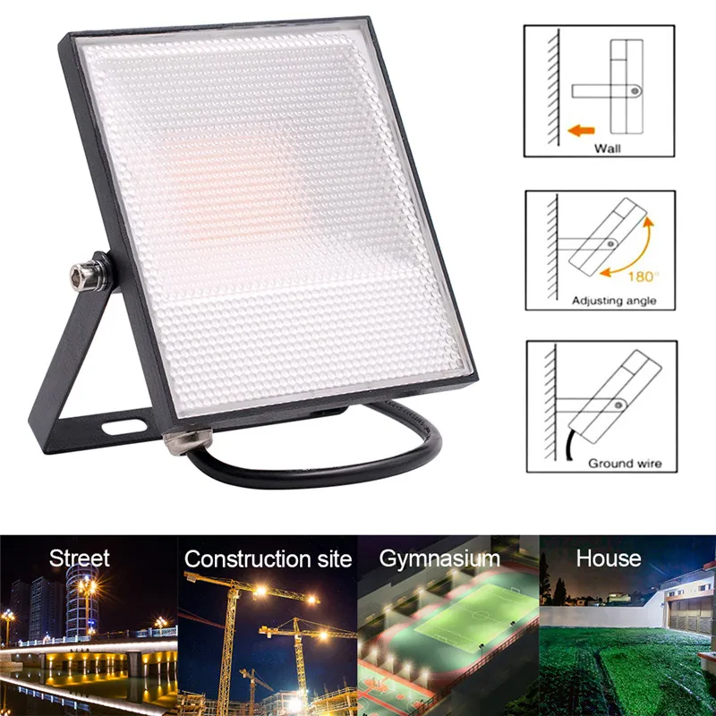 

AC165-265V LED Flood Light 100W LED Spotlight Refletor Outdoor Lighting Waterproof IP65 Ultrathin Floodlight White/Warm White