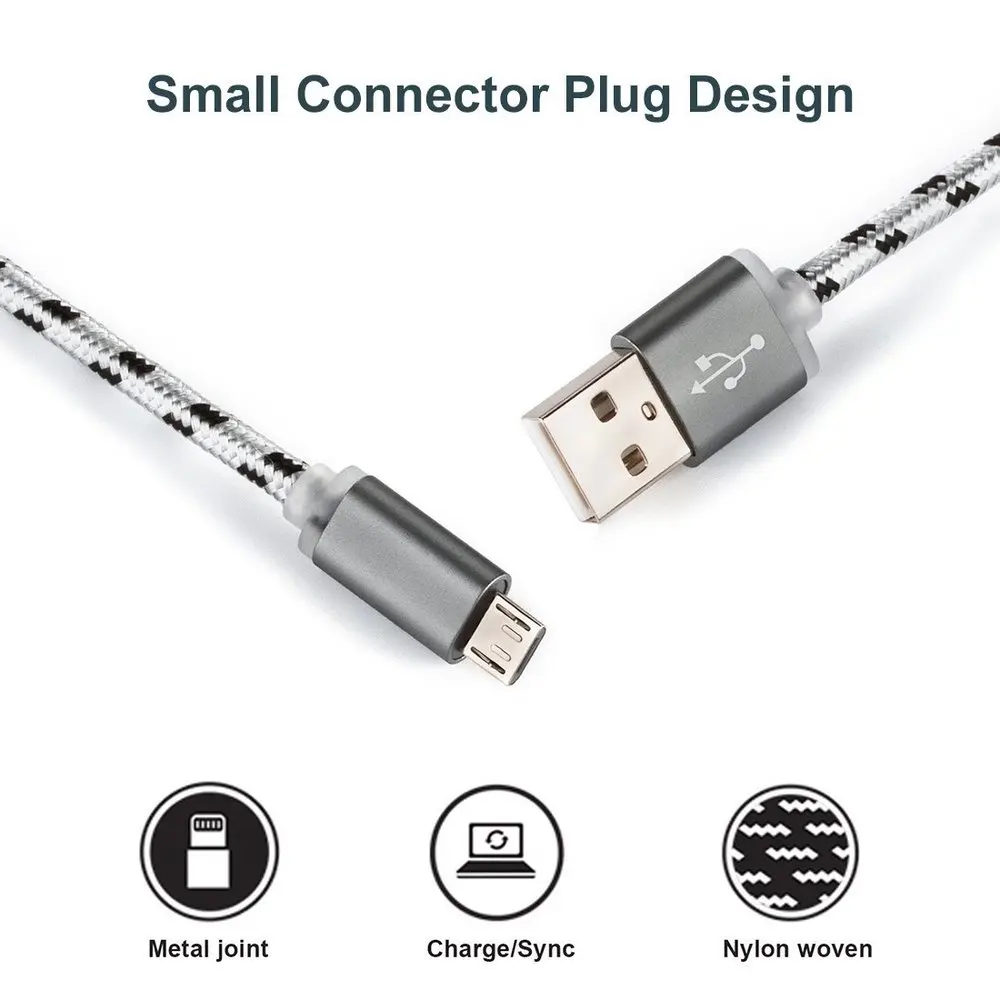 2 м 3 м Micro USB кабель для зарядки Microusb длинный кабель для зарядного устройства Android шнур для Samsung Galaxy J3, J5, J7 года S7 Edge lenovo zte