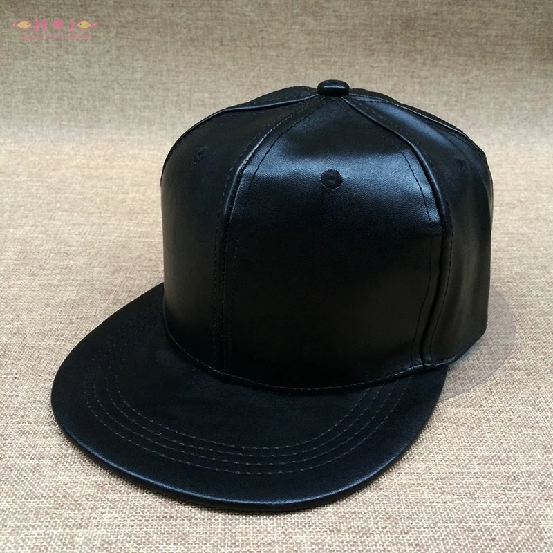 faux leather ball cap