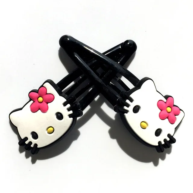 1pair/2pcs Cartoon Hello Kitty PVC Cute Hair Clips Headwear Girls Hair