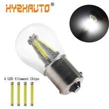 O filamento 4led da luz do carro do diodo emissor de luz de hyzhauto 1156 ba15s p21w lasca a luz reversa do sinal de volta do veículo do automóvel ilumina lâmpadas 12-28v novo estilo