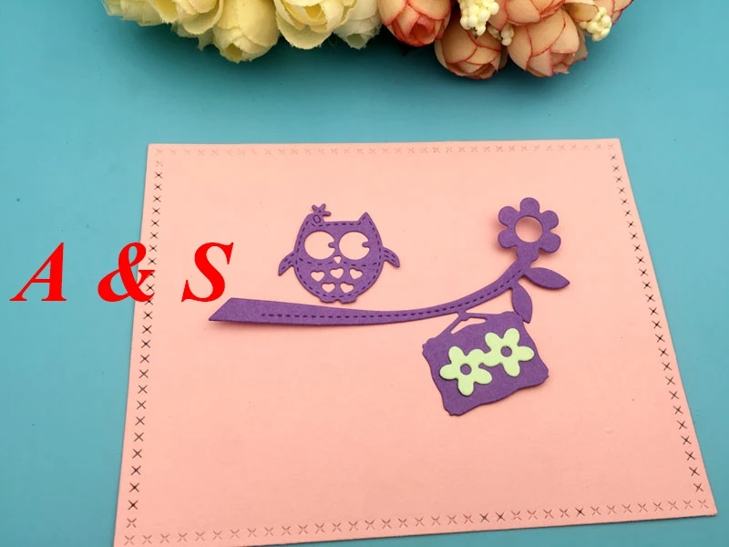  S08 METAL CUTTING DIES OWL Flower Frame Scrapbook card invitation paper craft party decor embossing - 32846382049