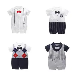 Летние шорты рукавами хлопковый комбинезон для новорожденных Детская одежда с короткими рукавами для новорожденных ползунки