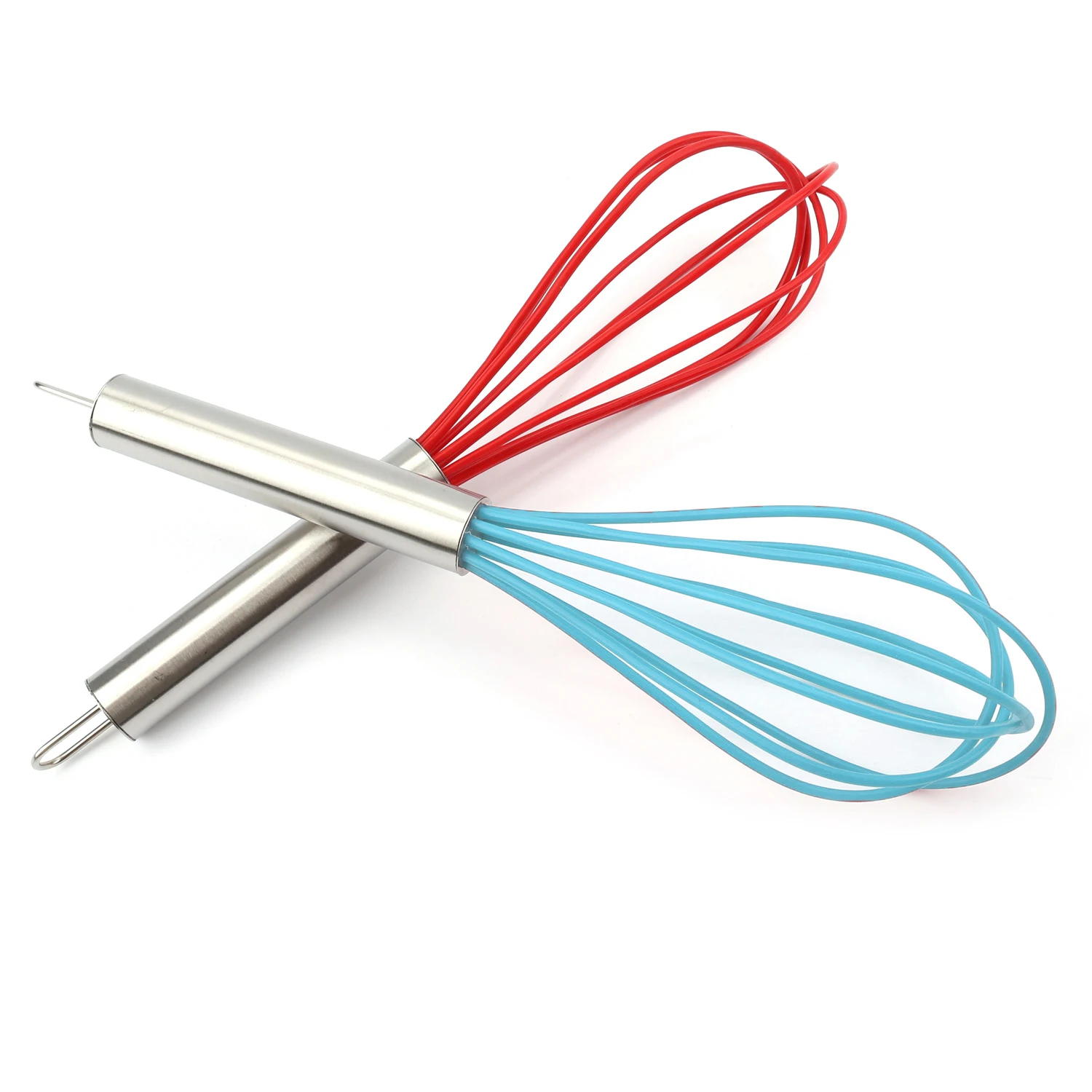 

2 Colors Convenient Cooking Utensils Durable Silicone Whisk 25cm Flexible egg beater