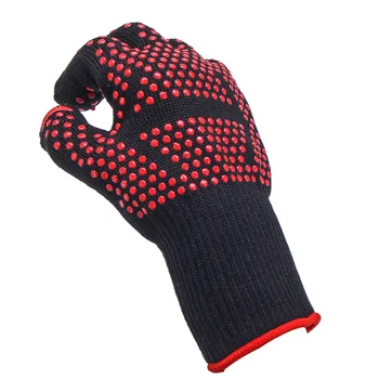 

1Pair Extreme Heat Resistant BBQ Oven Gloves 500 degC Pot Holder Cooking Mittens 899