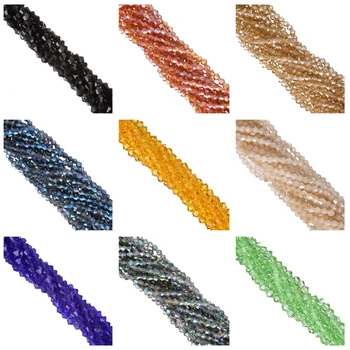 

Hot 120ps 4mm DIY/Handmade Beads Glass Faceted Loose Bicone Spacer Beads for Jewelry Making Bracelet Necklace