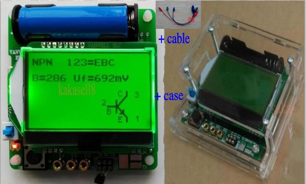 

inducton capacitor ESR meter DIY MG328 multifunction Transistor Test +case