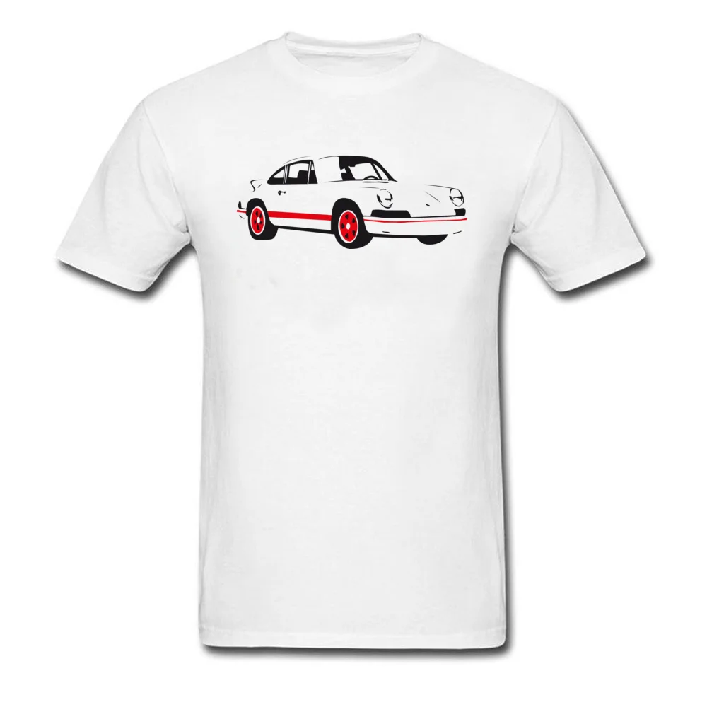 

2018 Simple Style Men T-shirt Car Print Male White Tee-shirt Summer Short Sleeve Cotton Tops O-neck Funky Designer