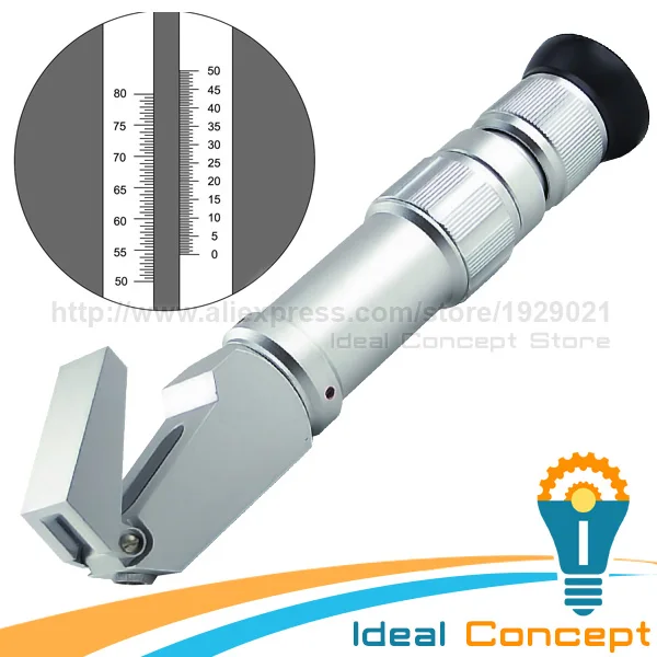 

Dual Scale Refractometer Heavy Duty Aluminum 0~80% / 0~50% Brix Scale Range Tool