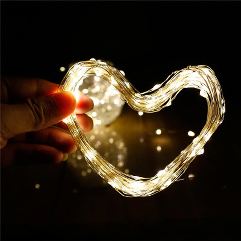 

1-10M LED Battery Operated Copper Wire String lights Holiday Garland Lighting for Christmas Party Wedding Decoration