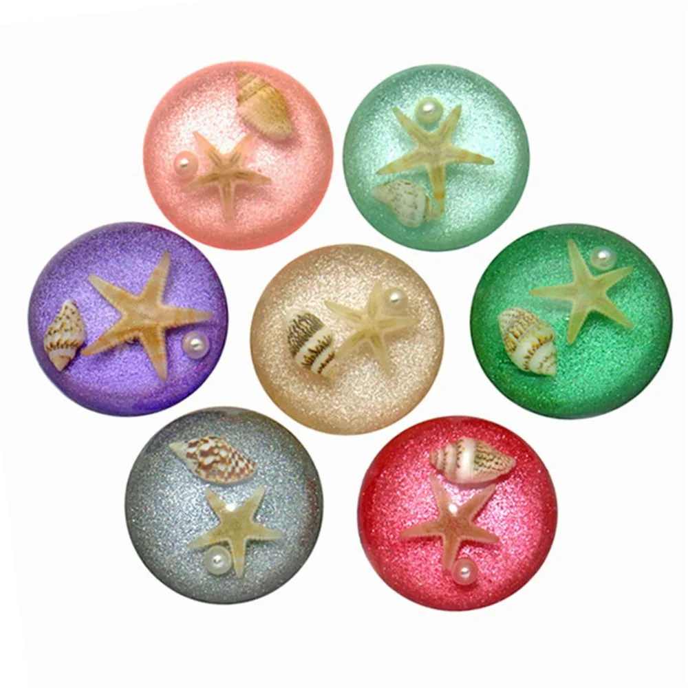 

30mm resin filled natural starfish shell round pearl beads embossed set cabochon and dome cap Diy accessories wholesale