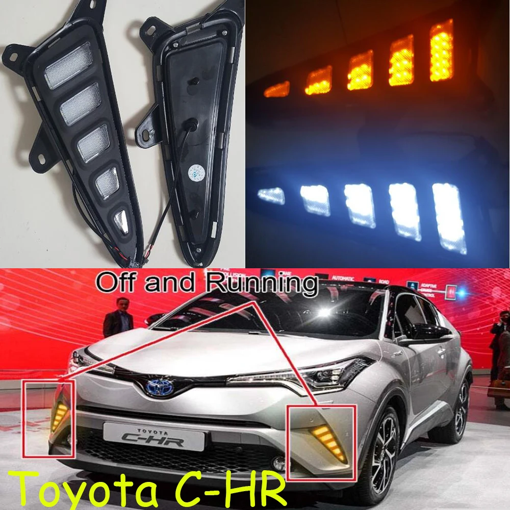LED 2016 ~ 2018 CHR дневной свет противотуманная фара vios corolla camry Hiace tundra sienna yaris L CHRTaillight C-HR