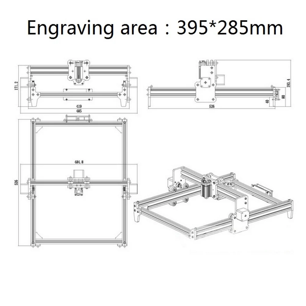 CNC Router Laser Engraver S1 15W 500mw 2500mw 5500mw 15000mw Head Wood Carving PCB Milling Mini Marking Machine