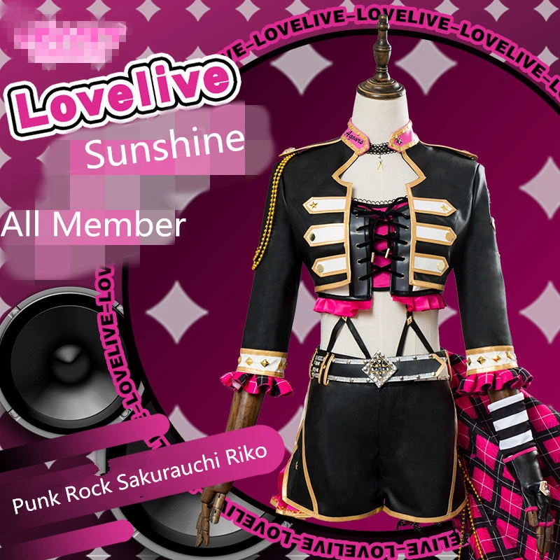 Аниме Love Live Sunshine Косплей панк Рок Пробуждение все члены Костюм Хэллоуин Униформа