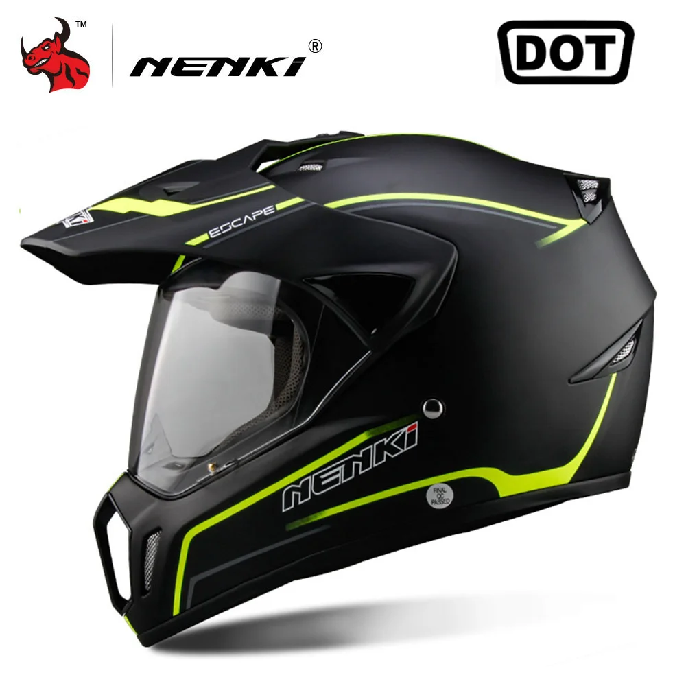 NENKI Casco de Moto de cara completa para hombre, de cabeza para todoterreno, DOT 5 colores|motorcycle helmet dot|helmet cross - AliExpress