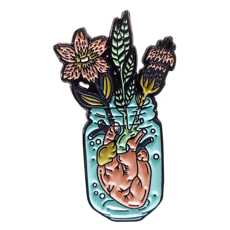 Flower heart Pin