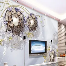 Beibehang Большой заказ обои Европейский Роскошные ювелирные изделия цветок Гостиная Спальня диван ТВ фоне стены живопись
