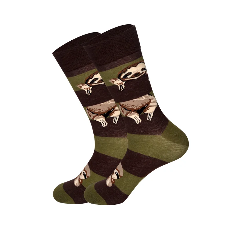 Хит, дышащие мужские носки, модные камуфляжные носки в стиле хип-хоп, Харадзюку, хлопковые носки, подарки для мужчин - Цвет: Sloth C