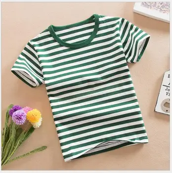

Striped T-shirt children's top for boys summer clothes for kids boy teenage cotton top for boys 2 - 16 years old