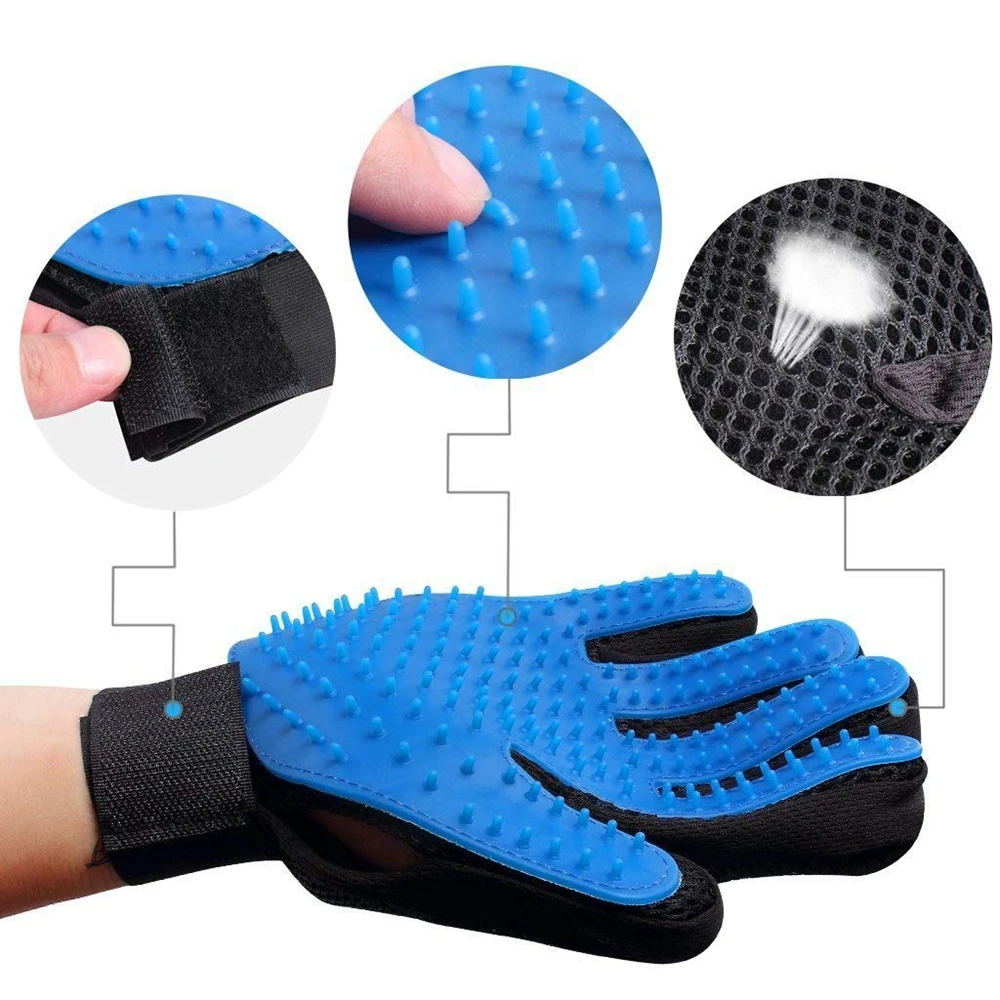 Pet Cat Grooming Deshedding Brush Glove for animals Dog Gentle Efficient Back Massage Fur Washing Bathing Brush Comb