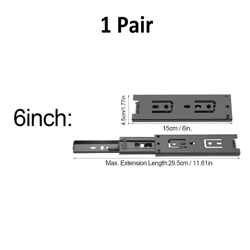 1 пара/10 пар 15 см 20 см направляющая для выдвижных ящиков, направляющая для выдвижных ящиков, направляющая для кухонного шкафа, направляющая, инструмент - Цвет: 1 pair 6inch