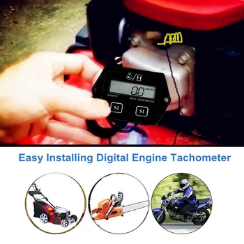 

LCD Waterproof Digital EngineTachometer Hour Meter Tach Gauge Inductive RPM For 2 4 Stroke Gasoline Motorcycle Snowmobile Boats