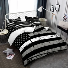 3Pcs Black American Flag Bedding Set Antique Stars Stripes Duvet Cover Set Patriot Independence Day Bedroom Decor Pillowcase 3Pcs Black American Flag Bedding Set Antique Stars Stripes Duvet Cover Set Patriot Independence Day Bedroom Decor Pillowcase