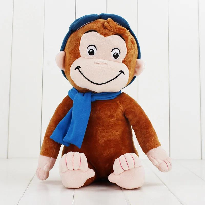 4 стиля 1" 30 см Curious Джордж плюшевая кукольная обувь плюшевая обезьянка мягкие игрушки животных для мальчиков и девочек - Цвет: C