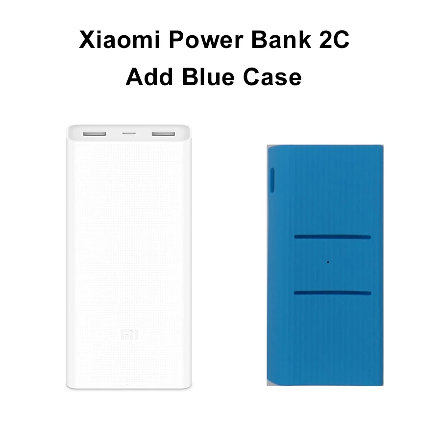 Внешний аккумулятор 20000 мАч PLM06ZM с двумя портами usb быстрая зарядка QC 3,0 20000 мАч Mi power Bank Внешняя батарея Портативная зарядка - Цвет: 2C Add Blue Case